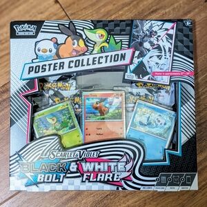 NEW Pokemon Black Bolt White Flare Unova Poster Collection, Factory Sealed Cards